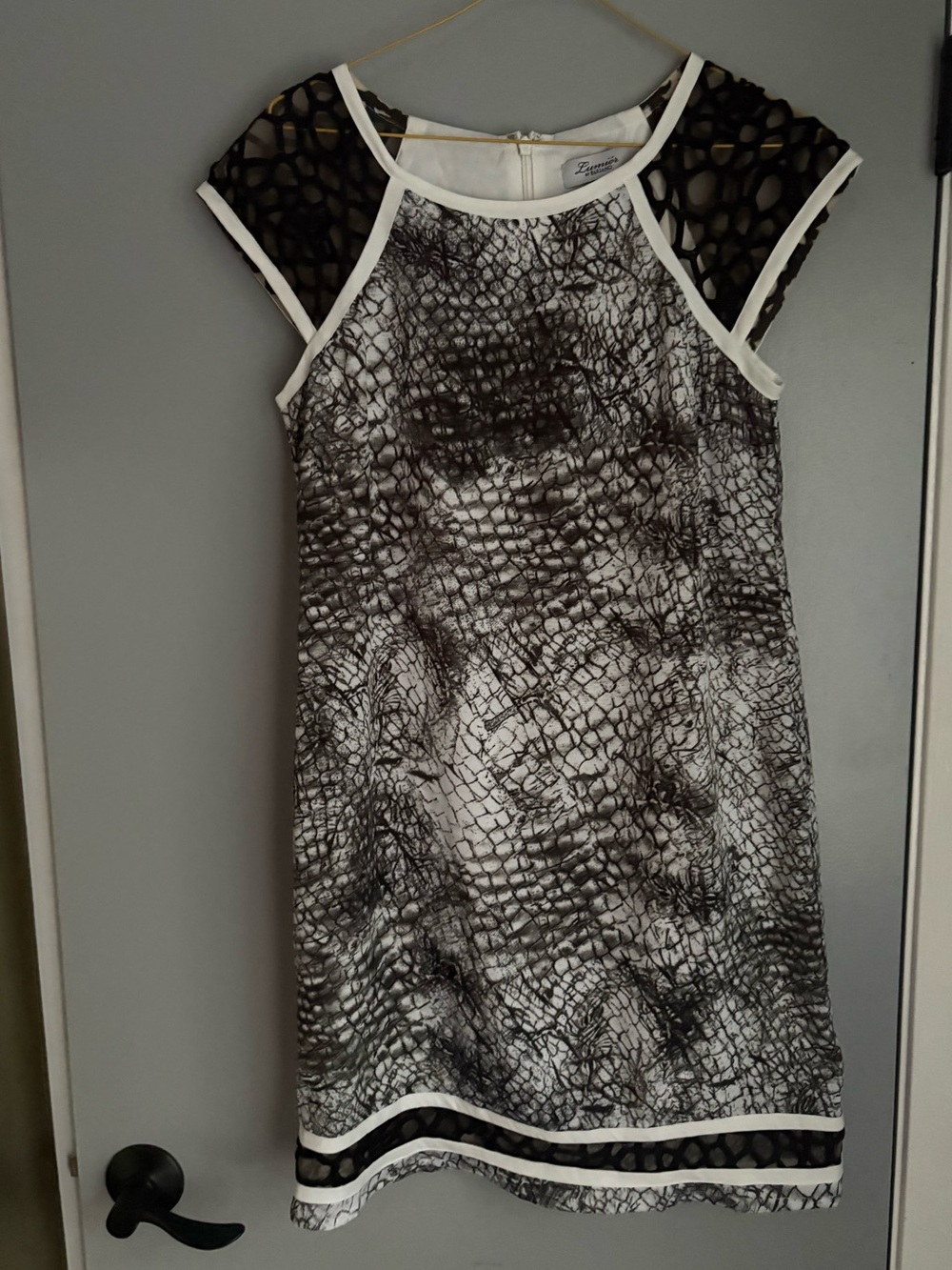 Black & White Textured Mini Dress